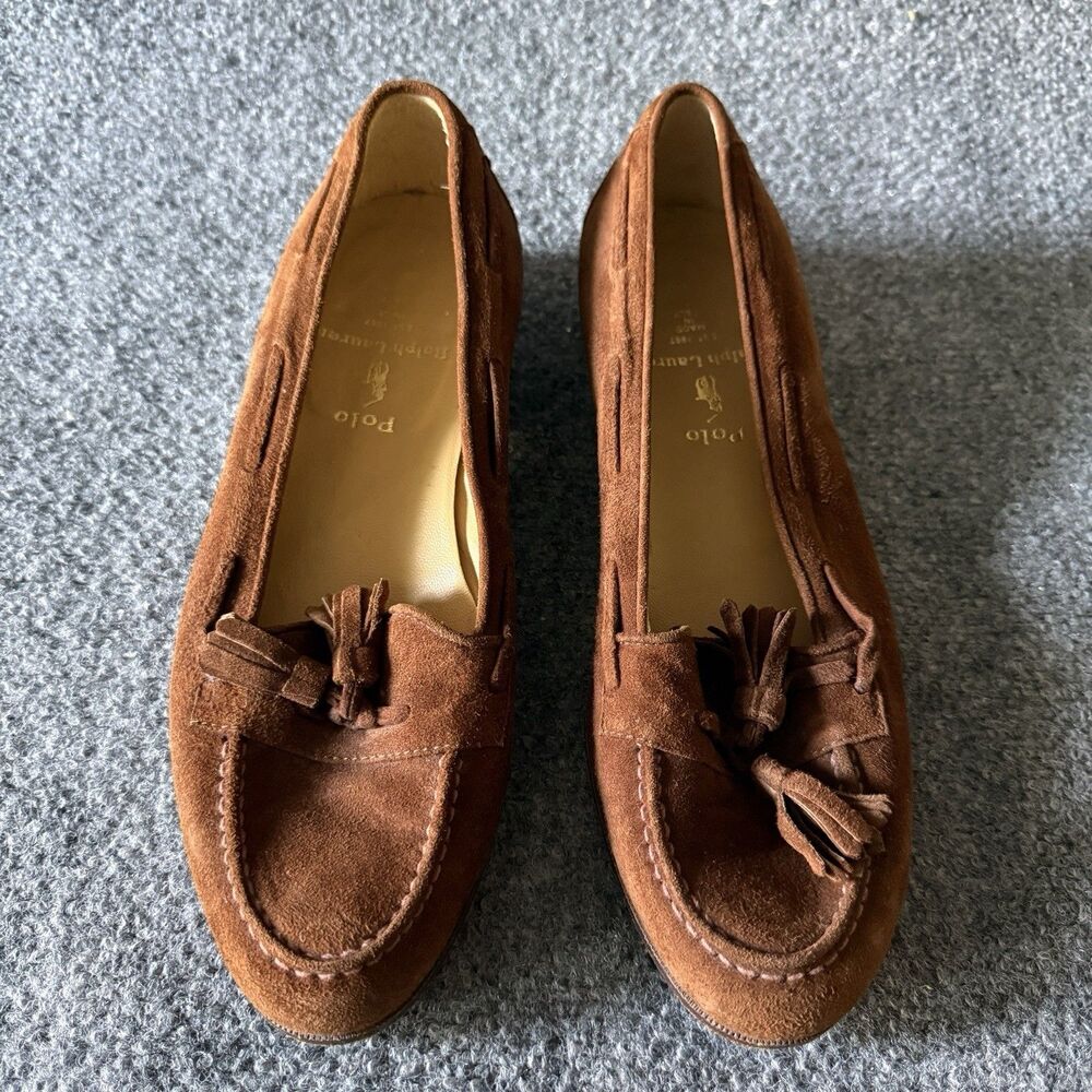 VTG Polo Ralph Lauren Men’s Brown Suede Tassel Loafers Slip-On Comfort Size 7.5D